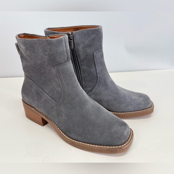 LUCKY BRAND Gray suede KASEY heeled ankle boots size 6.5 - Picture 4 of 8